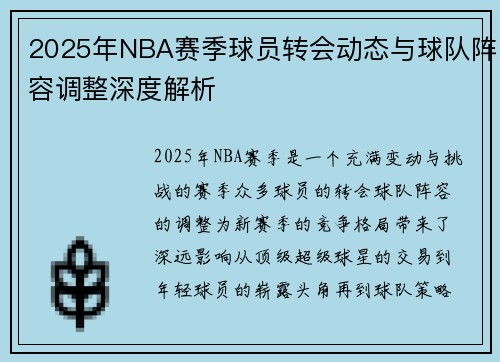 2025年NBA赛季球员转会动态与球队阵容调整深度解析